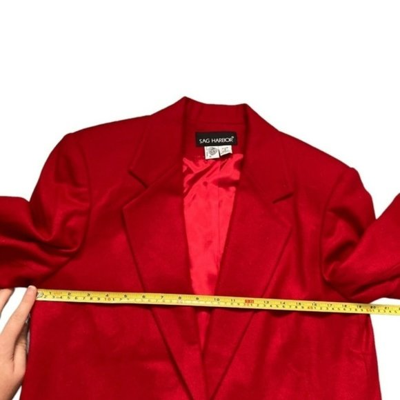 vintage dead stock  Sag Harbour red wool oversized blazer - Picture 4 of 8